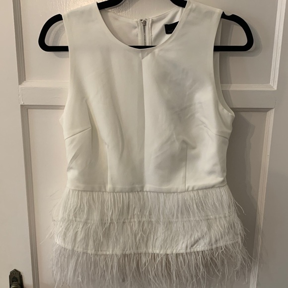 NWT Lucy Paris Bodice Cut Top with Feather Peplum - Picture 1 of 7